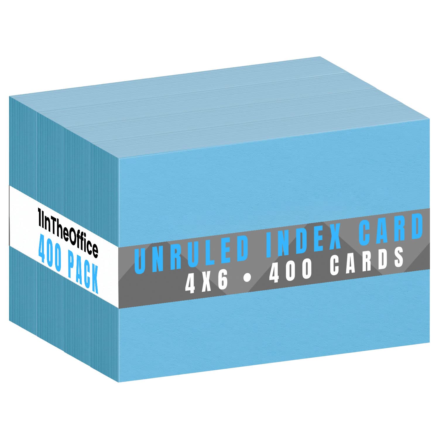1Intheoffice Blue Blank Index Cards 4X6, Blank Index Cards, 4X6 Blank Index Cards, Blue Index Cards, 400 Pack