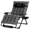 Udpatio Oversized Zero Gravity Chair, 33In Xxl Patio Reclining Chair With Cushion, Outdoor Folding Recliner With Pillows|Cup Holder|Foot Rest|Padded Headrest, Dark Grey, Support 500Lb