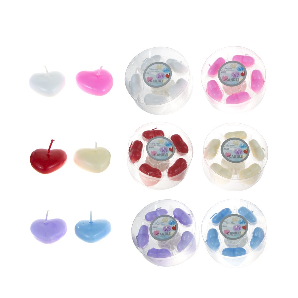 Lunaura Novelty Candles - Assorted Scented Floating Heart Candles, Set of 30