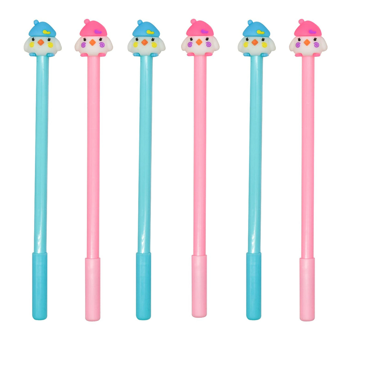 Lopenle 12Pcs Chicken Gel Pens Novelty Animal Pens Adorable Chick Rollerball Pens 0.5 Mm Black Ink For School Home Office Statio