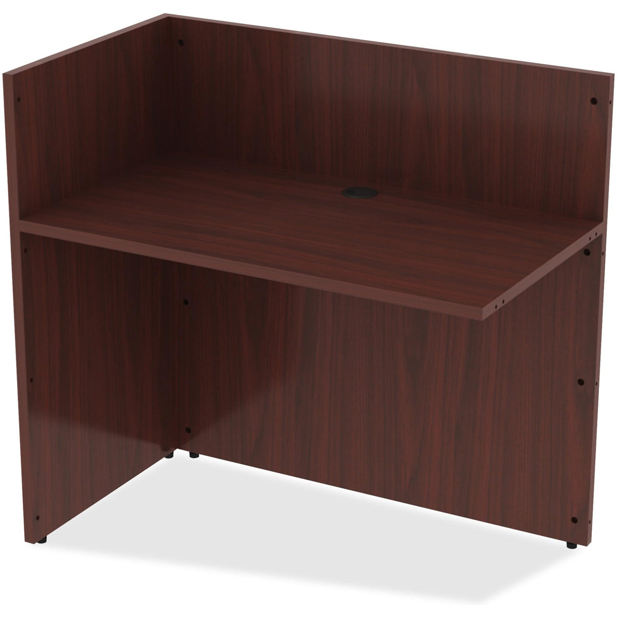 Lorell 59627 Essentials Reception Desk, Mahogany Laminate