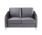 Lilola Home Hathaway Gray Velvet Modern Chic Loveseat Couch