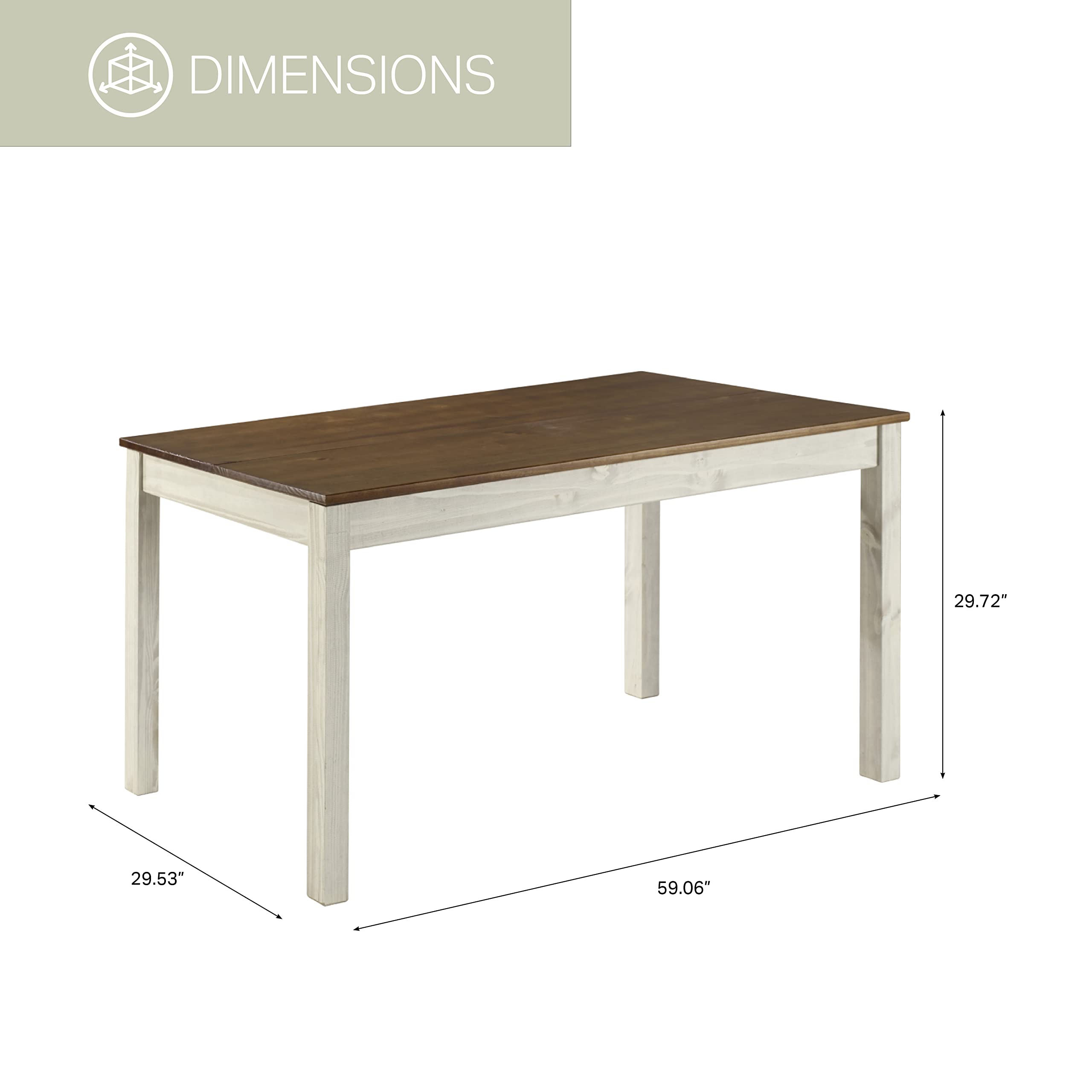 American Furniture Classics Cottage Series Dining Table, Distressed White