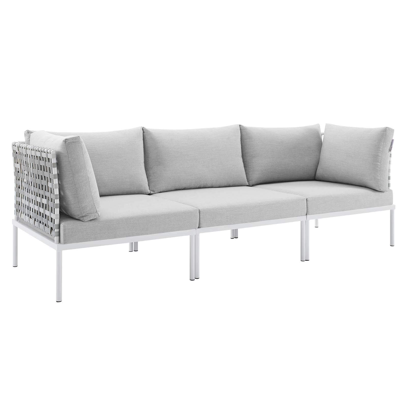 Modway EEI-4965-TAU-GRY Harmony Outdoor Patio Aluminum Sofa, Taupe Gray