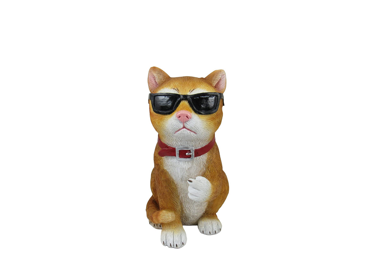 Dwk Orange Tabby Cool Cat Middle Finger Figurine  Decoration Statue And Orange Cat Figurine  Middle Finger Decoration Novelty De