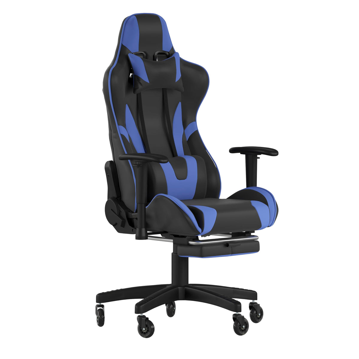 Flash Furniture X20 Gaming Chair Racing Office Computer Pc Adjustable Chair - Black Leathersoft Upholstery - Reclining Back - Roller Wheels