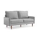 American Furniture Classics Grey 69 Inch Wide Upholstered Two Cushion Sofa with Cambered Arms Velvet, 69" x 32" x 39"