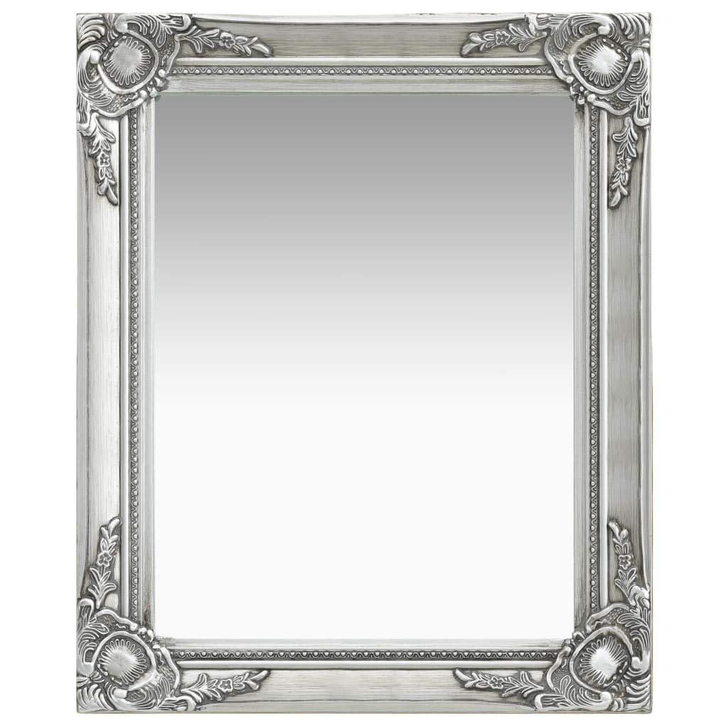 vidaXL Wall Mirror Baroque Style 19.7&quot;x23.6&quot; Silver