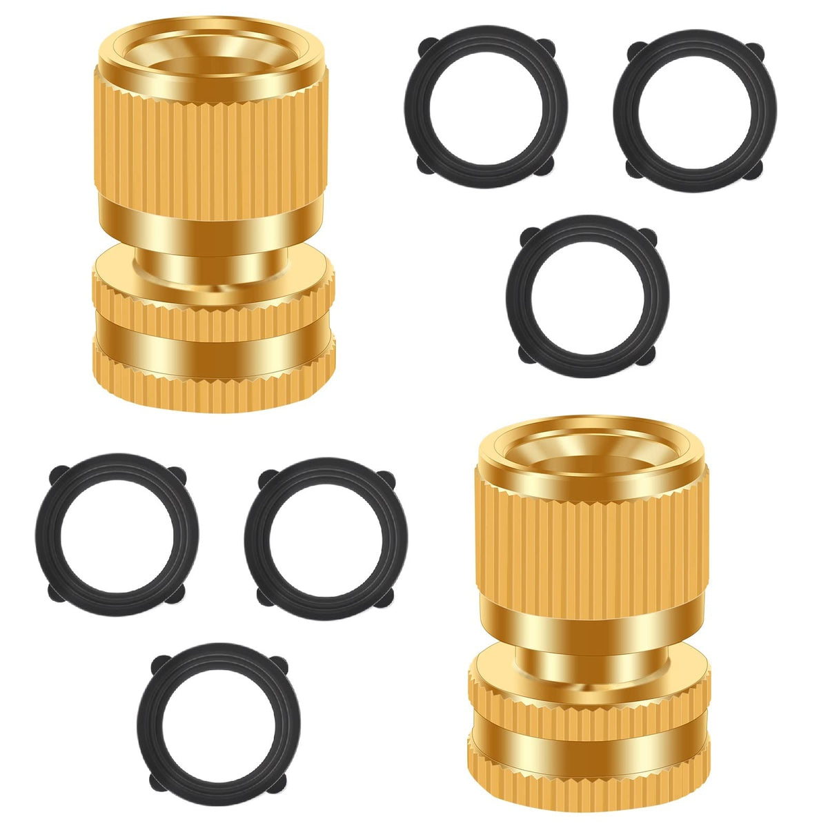 Frqntkpa Garden Water Pipe Quick Connect, No-Leak 3/4 Inch Ght Thread Fitting Water Hose Female Adapter , Heavy-Duty Rust Resist