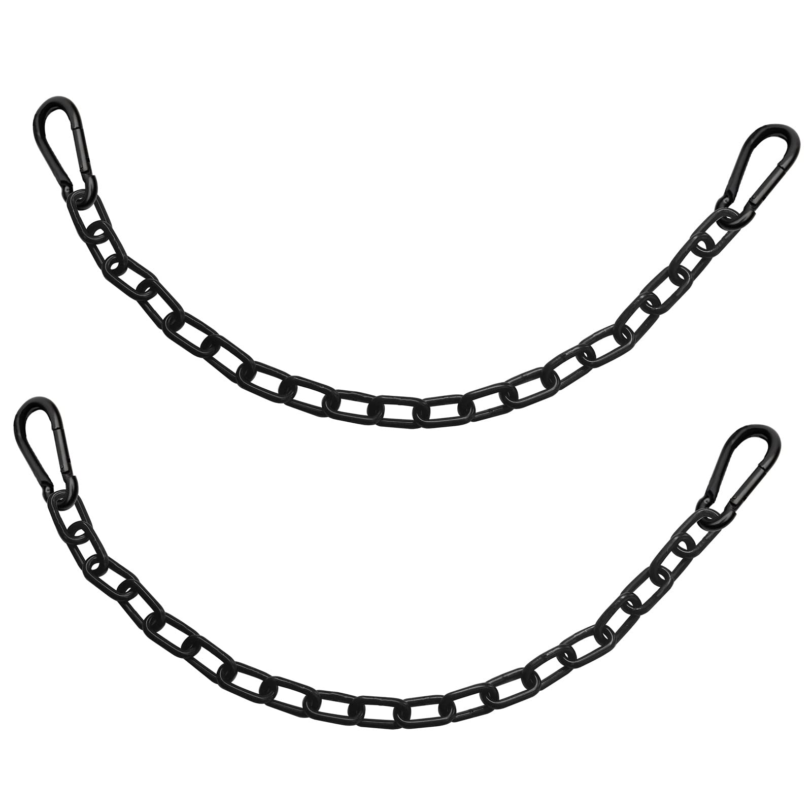 2Pcs 23 Inch Black Heavy Duty Hanging Chains With 4 Carabiners, Chair Hardware For Indoor Outdoor Playground Hanging Chair Hammo