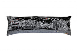 HomeRoots Grey 45' BlackVail Nighttime Skyline Lumbar Decorative Pillow