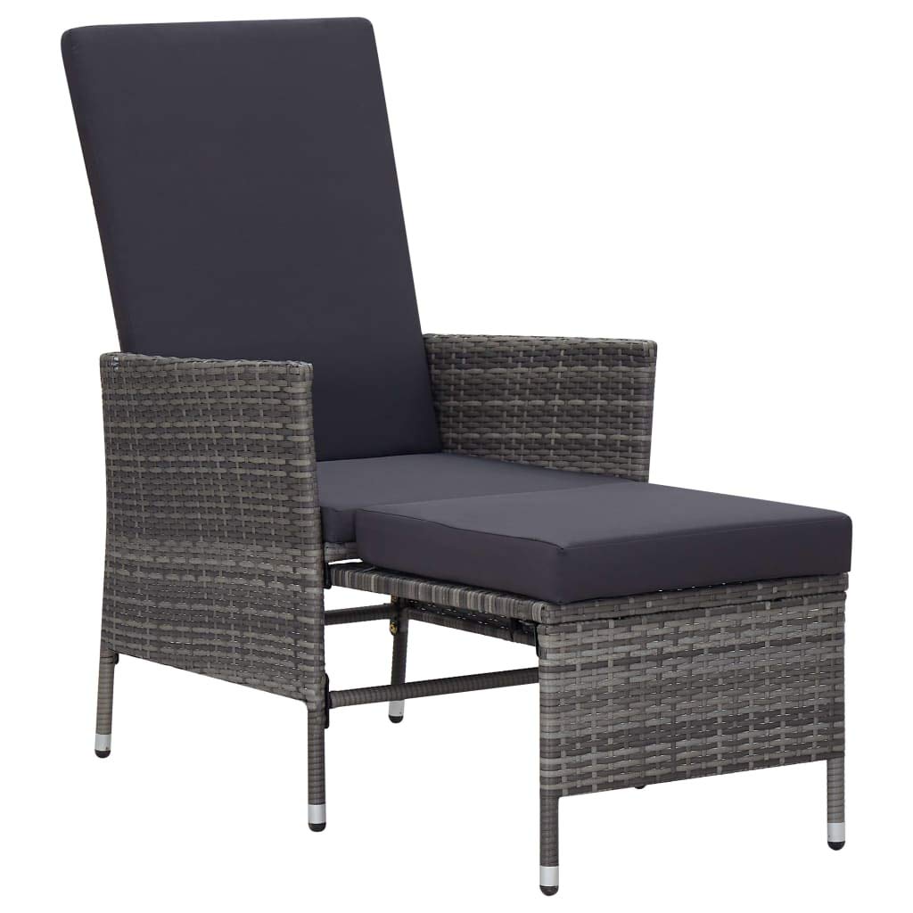 vidaXL Patio Furniture Set 3 Piece, Patio Conversation Set with Cushions, Wicker Chairs with Table for Garden, Scandinavian, Poly Rattan Gray