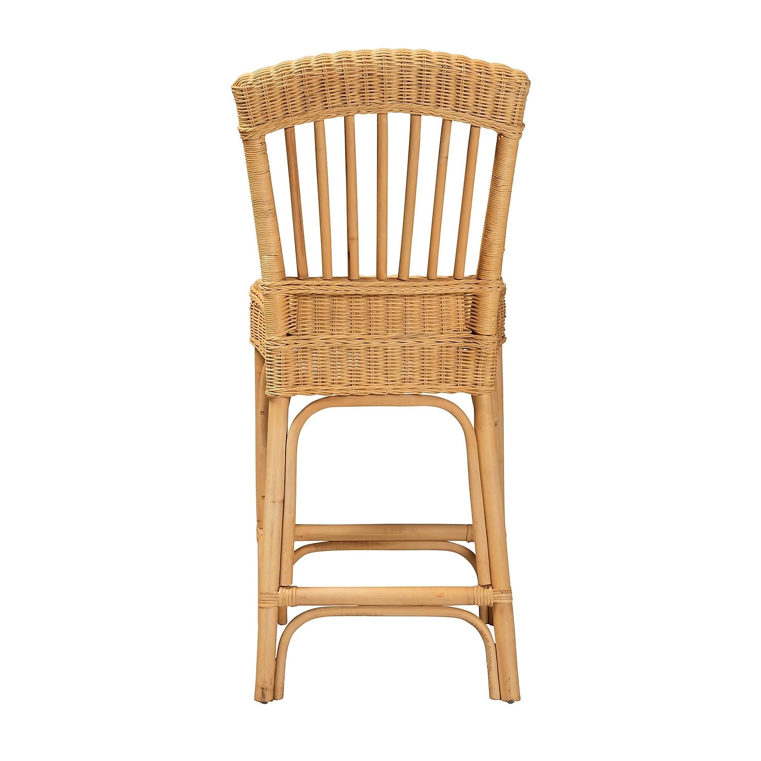 bali & pari Barito Bohemian Natural Rattan Counter Stool, Light Honey (235-13140-HiT)