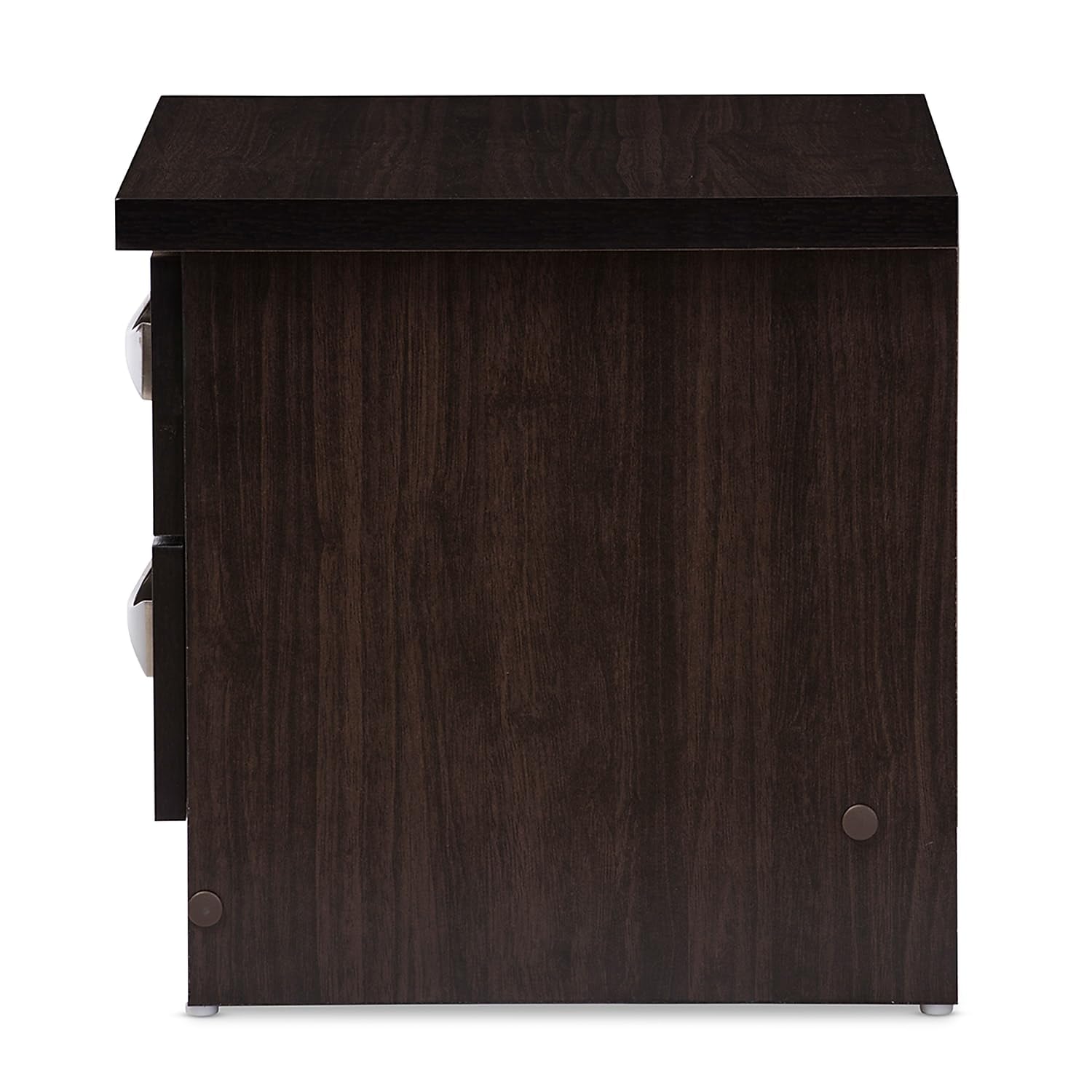 Baxton Studio Colburn 15.29-Inch High 2-Drawer Nightstand, Dark Brown (119-6489-Hit)