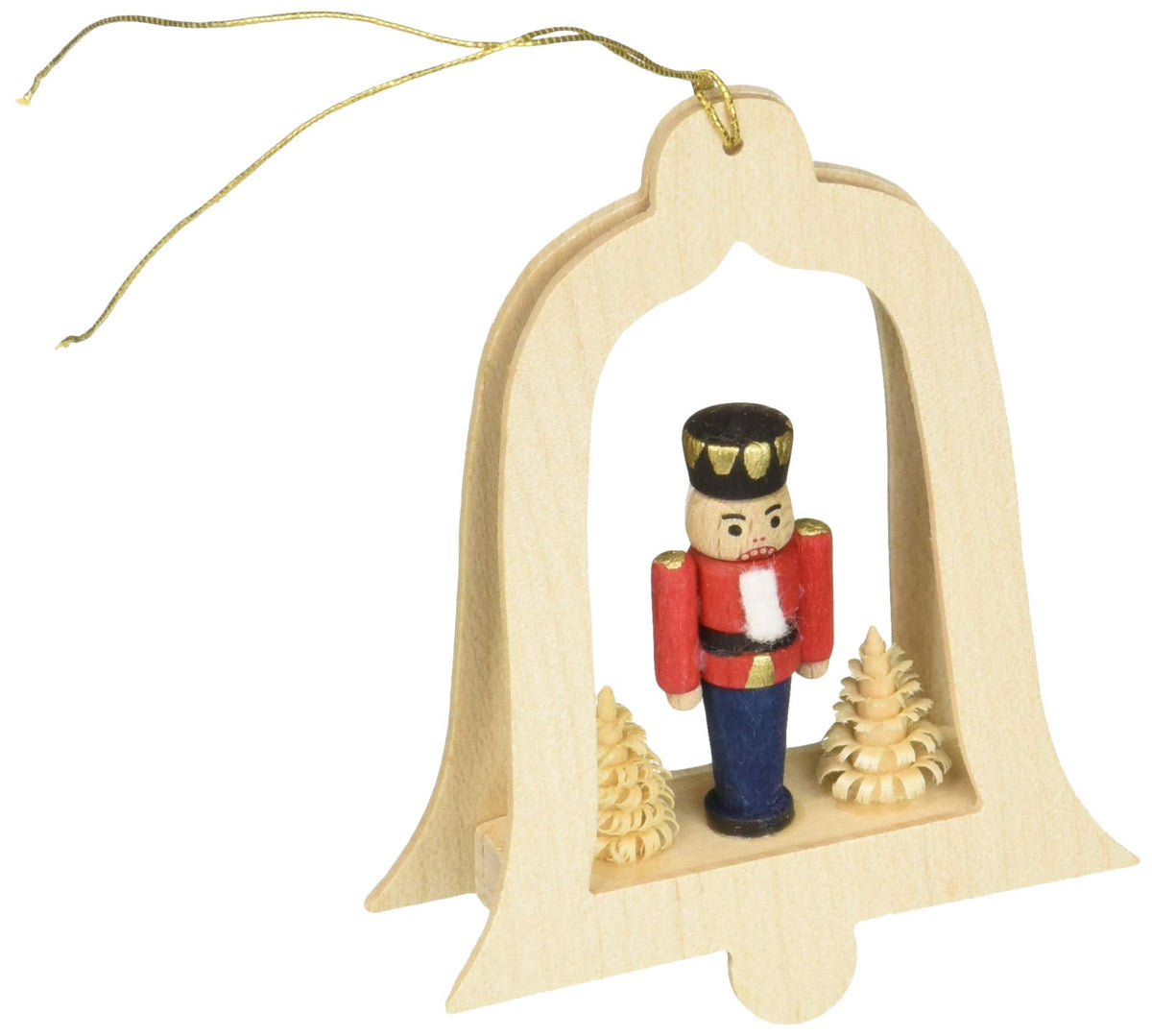 Alexander Taron 13437 Richard Glaesser Ornaments-Nutcracker In Bell-3.25&quot; H X 2.5&quot; W X 1&quot; D, White