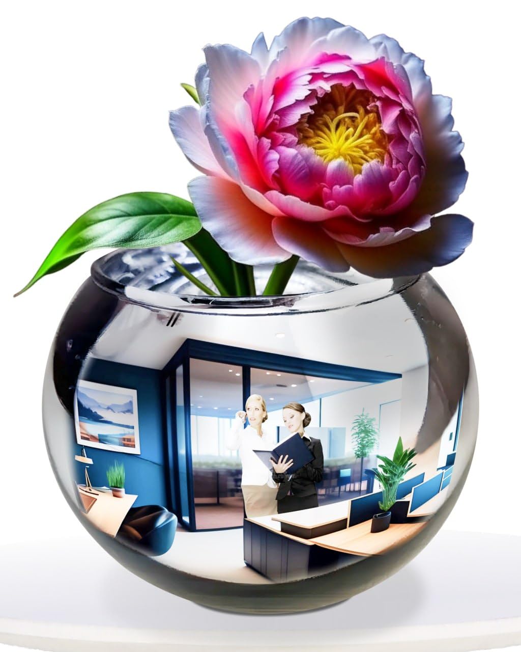 Skywin Convex Mirror Vase, 8 Inch Cubicle Mirror To See Behind You, Multipurpose Aesthetic Office Accessories, Office Cubicle De