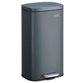 SONGMICS Trash Can with Lid, 8 Gallon Garbage Can, Stainless Steel Small Waste Bin with Step Pedal and Inner Bucket, Soft Close,