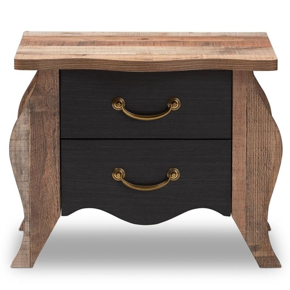 Baxton Studio Romilly 2-Drawer Nightstand