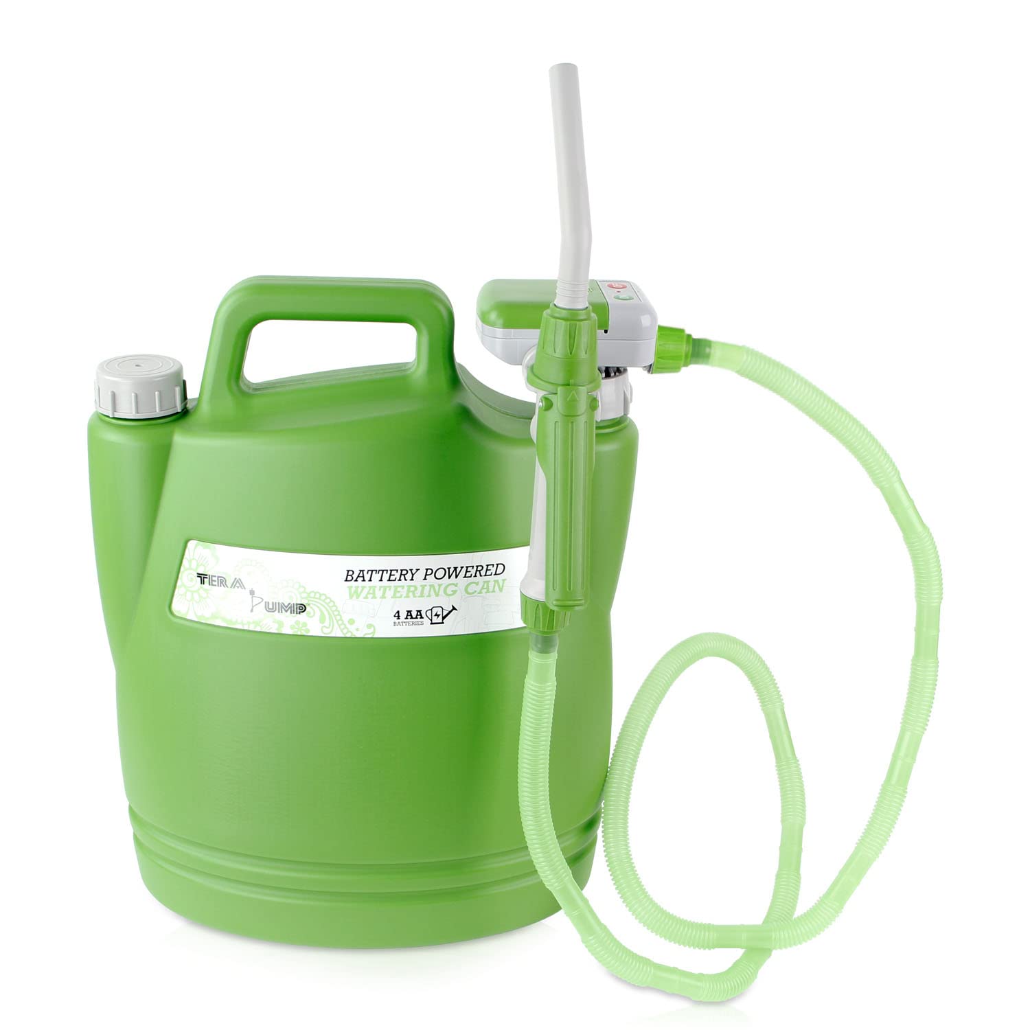 Tera Pump 2Nd Gen. Trwc-L - Battery Powered Watering Can With Detacheable 4.9 Feet Long Hose, Green, 3.8 Gallon Can (Included) -