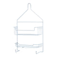 Kenney KN614121 Over the Shower Head 17'' L x 10'' W x 4'' D Rust-Resistant Metal Wire Small 2-Shelf Hanging Caddy with Suction 