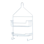 Kenney KN614121 Over the Shower Head 17'' L x 10'' W x 4'' D Rust-Resistant Metal Wire Small 2-Shelf Hanging Caddy with Suction 