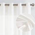 jinchan Curtains Linen Textured Casual Weave Curtains for Living Room White 90 Inches Long 2 Panels Curtains Grommet Top Light F