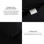 Cozylux California King Comforter Set Black, 3 Pieces Cal King Solid Breathable Boho Style Bedding Sets, Cozy Luxury Fluffy Soft Microfiber Quilt Comforter For All Season(1 Comforter & 2 Pillowcases)