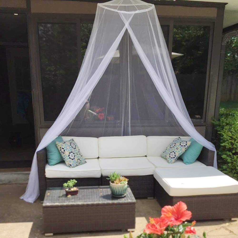 Sublaga Mosquito Net For Bed, Large White Bed Canopy For Girls, Hanging Bed Net, Easy Installation Ideal For Bedroom Decorative,