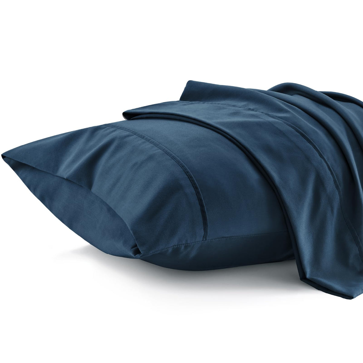Chixpace Queen Pillow Cases Set Of 2 - Navy Blue Polyester Microfiber Pillowcase 2 Pack, Super Soft And Cozy Pillow Case Covers