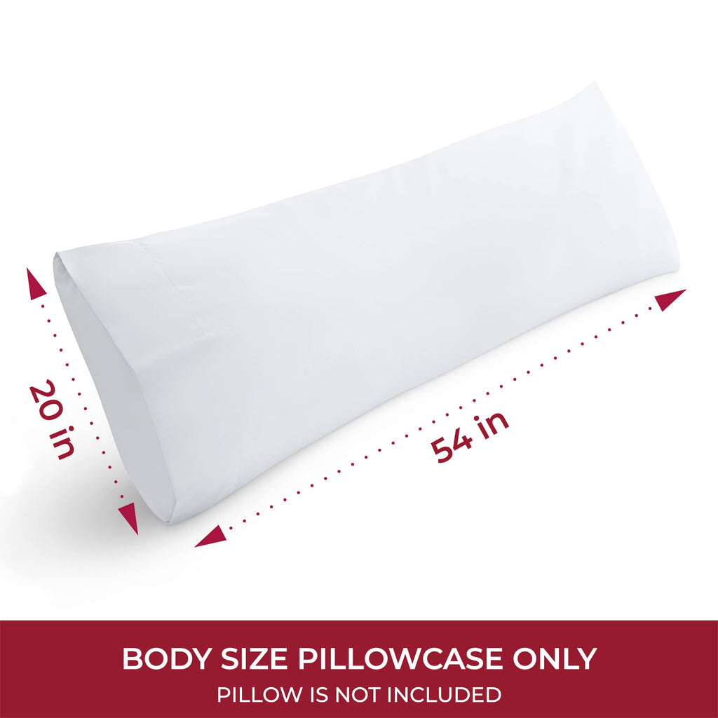 Mellanni White Body Pillow Case - Silky Soft Double Brushed Microfiber - Envelope Closure Cover For Body Pillow - Wrinkle, Fade, And Stain Resistant (1 Body Pillowcase, White)