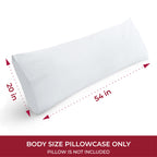 Mellanni White Body Pillow Case - Silky Soft Double Brushed Microfiber - Envelope Closure Cover For Body Pillow - Wrinkle, Fade, And Stain Resistant (1 Body Pillowcase, White)