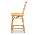 Baxton Studio Ivora Modern Bohemian Natural Brown Rattan Counter Stool