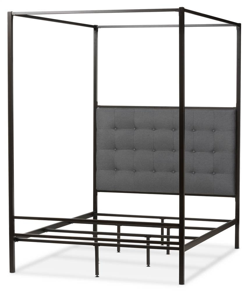 Baxton Studio Eleanor Queen Poster Canopy Bed In Black