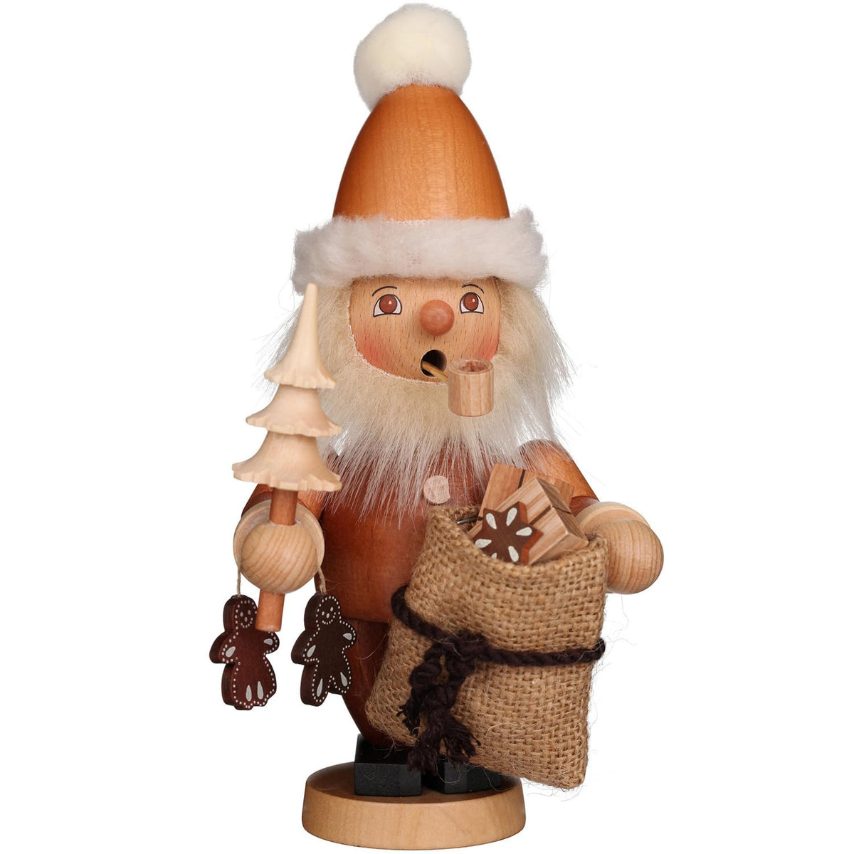 Alexander Taron Importer 1-301 Christian Ulbricht Incense Burner-Santa With Sack And Ginger Bread Cookies (Natural) -8.25&quot; H X 4&quot; W X 3.5&quot; D, Brown