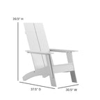 Flash Furniture Sawyer Modern Commercial 2-Slat Back Adirondack Chair - White Commercial All-Weather Poly Resin Lounge Chair