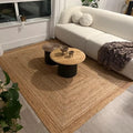KEMA Jute Braided Area Rug, 6x9 Feet (72x108 Inches) - Rustic Vintage Braided Reversible Rectangular Rug, Shag Rugs for Bedroom,