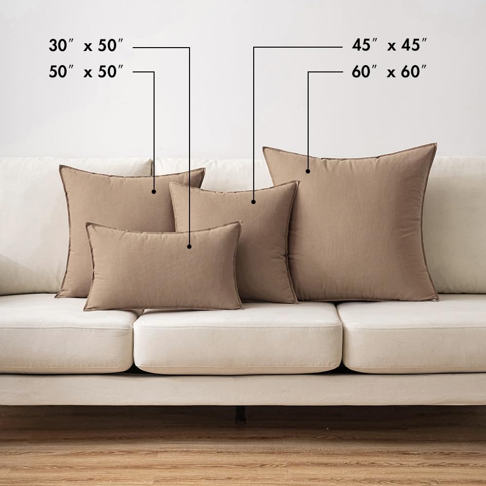 Miulee Pack Of 2 Coco Brown Pillow Covers 26X26 Inch Decorative Couch Throw Pillow Covers Spring Linen Cushion Covers Set Modern Farmhouse Home Decor For Sofa Living Room Bed