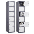 Anxxsu Metal Locker with 6 Doors, 71  Lockers for Employees Steel Storage Locker, Lockable Locker Cabinet for School, Gym, Home 