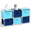 Thyle Large Cube Storage Organizer Shelf with 6 Fabric Storage Bins 14 Inch Collapsible Cubby Organizer for College Dorm Classro