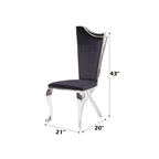 Acme Cyrene Side Chair (Set of 2) in Fabric and Stainless Steel