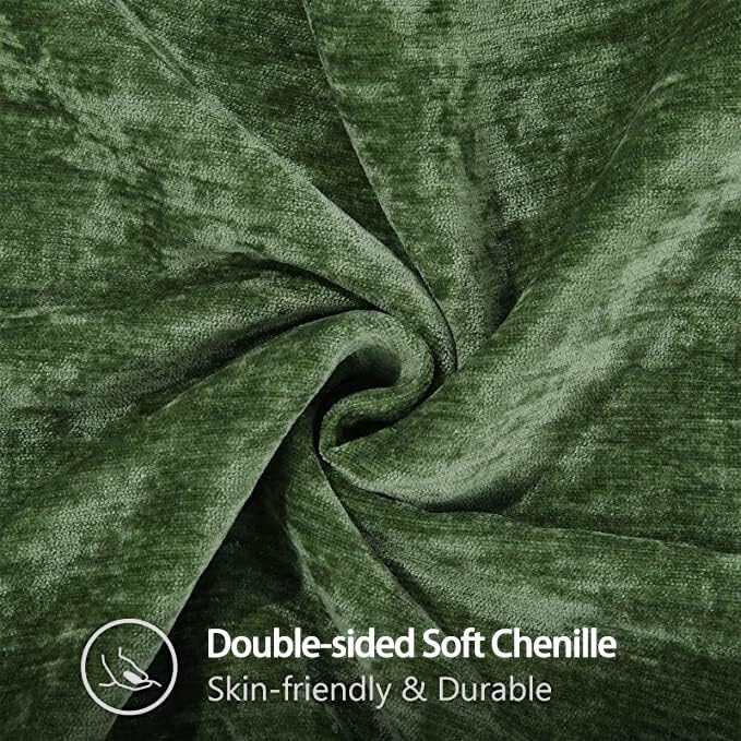 Decoruhome Chenille Soft Throw Pillow Covers 18X18 Set Of 2, Farmhouse Velvet Pillow Covers, Decorative Square Pillow Covers With Stitched Edge For Couch Sofa Bed, Forest Elf