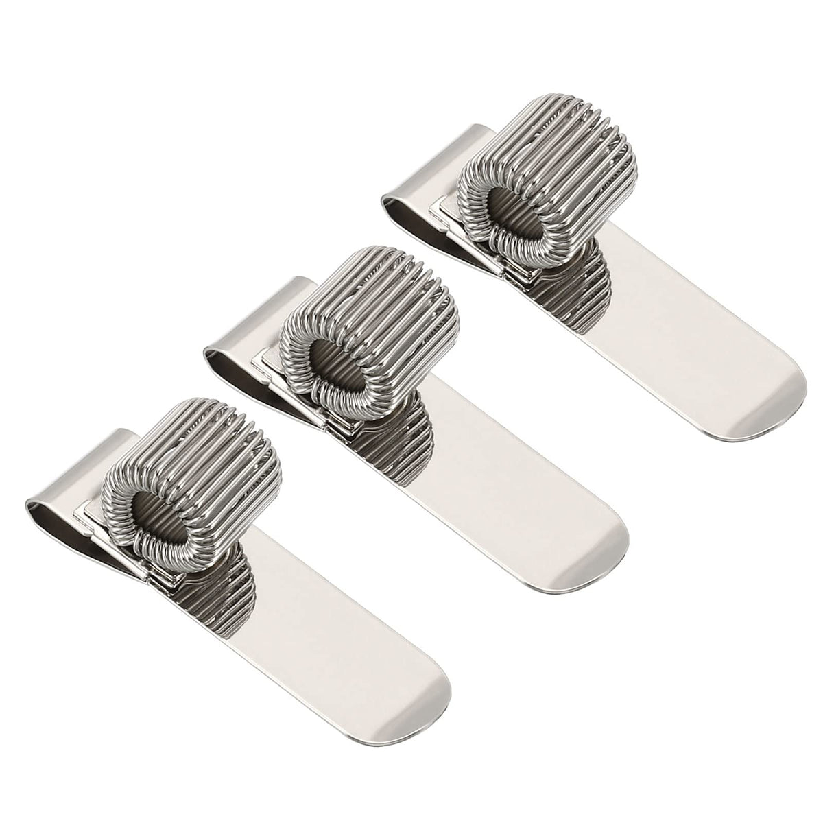 Patikil Pen Holder Clips, 3Pcs Metal Horizontal Portable Single Spring Loop Pencil Organizer For Office Business Pocket Notebook