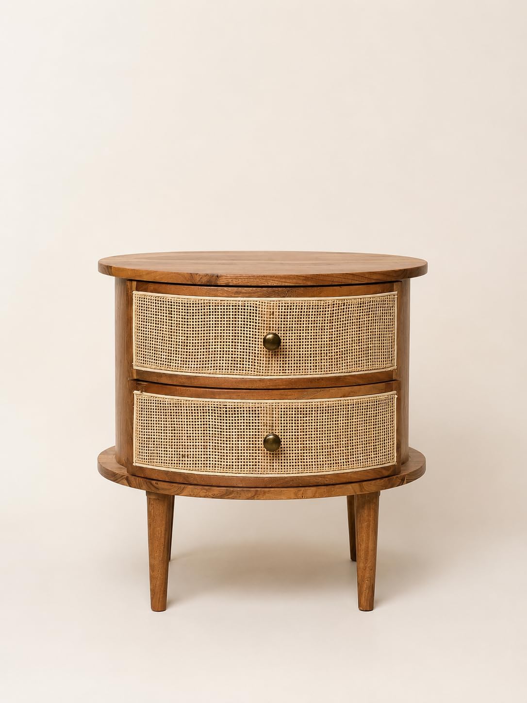 Vishwakarma Interiors Solid Wood Rattan Cane Side Table | Wooden ...