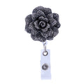 Soleebee 24' Retractable Badge Reel, Glitter Rose Nurse Id Badge Holder Reel With 360 Swivel Alligator Clip - Gray