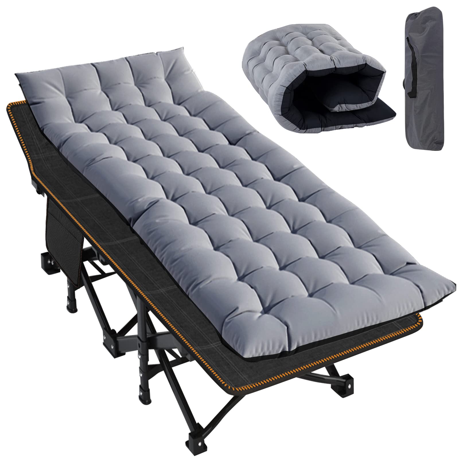 MOPHOTO Oversized Folding Camping Cot for Adults, 78 x 32 XXL Heavy Duty Sleeping Cots for Adults Portable Sleeping Bed Outdoor 