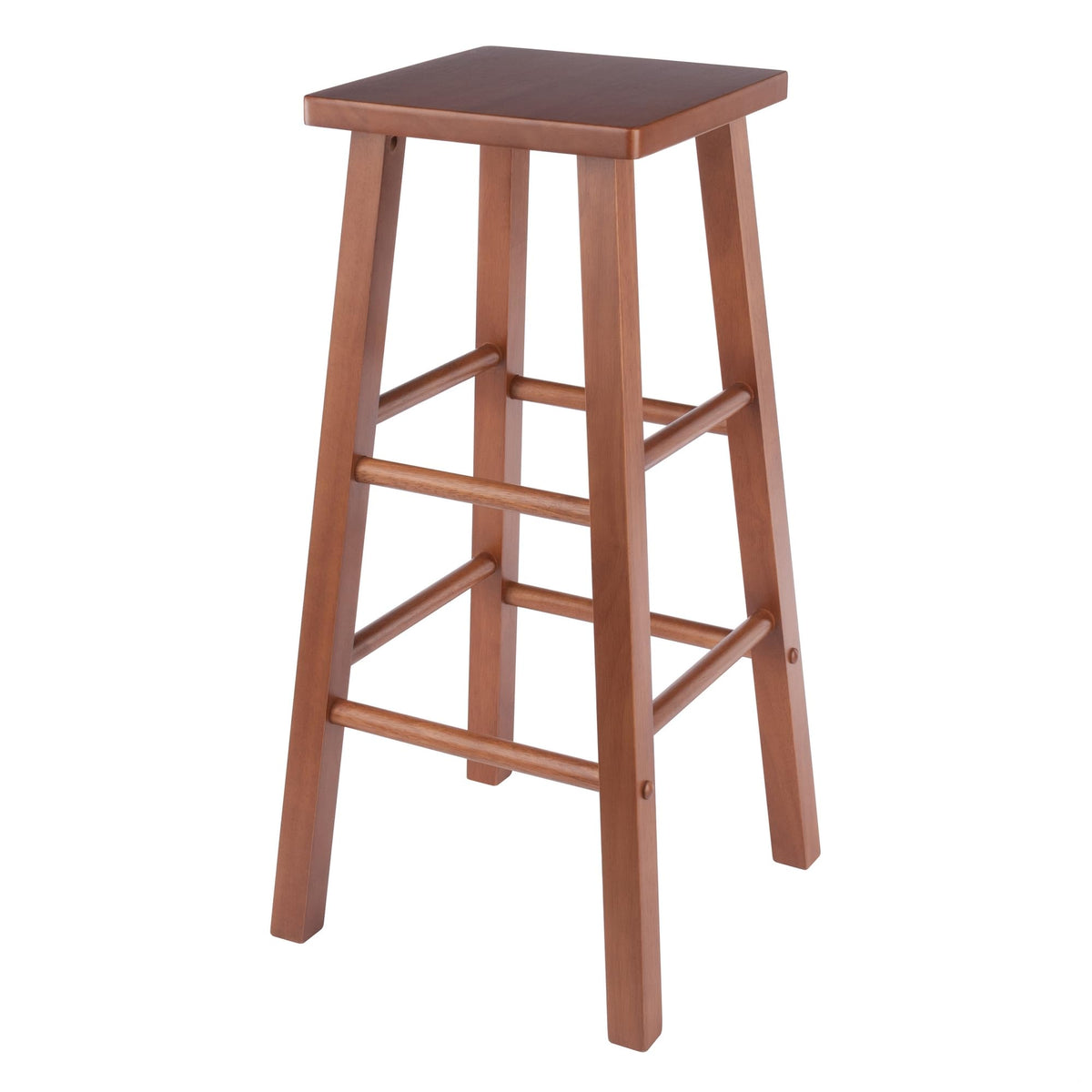 Winsome Carrick Bar Stool, 29In Height, Solid Wood, Teak Finish