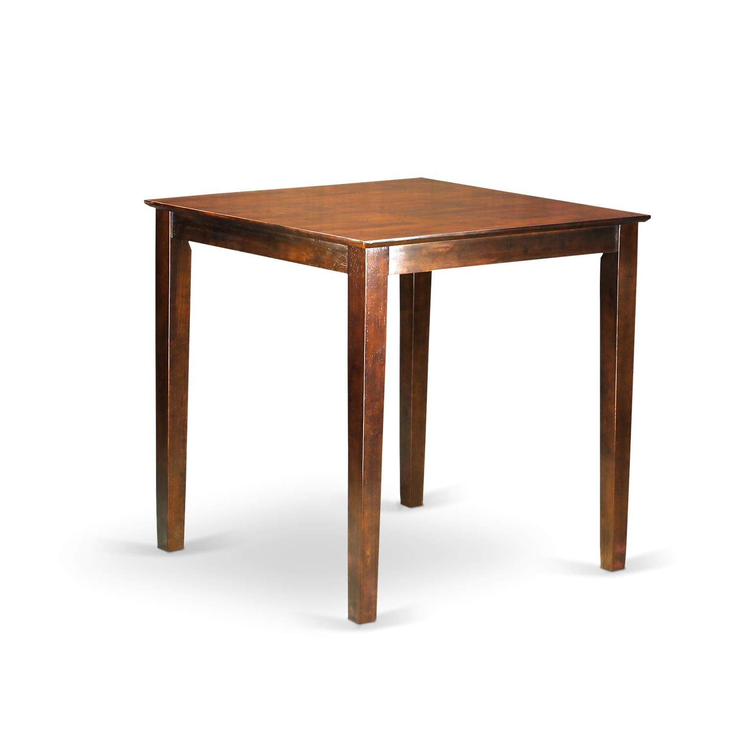 East West Furniture VNQU3-MAH-W 3 Piece Counter Height Pub Set for Small Spaces Contains a Square Dining Room Table and 2 Kitchen Chairs, 36x36 Inch, Mahogany