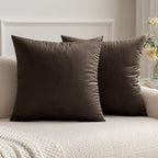 Miulee Pack Of 2 Decorative Velvet Pillow Covers Soft Square Throw Pillow Covers Solid Cushion Covers Pillow Cases For Sofa Bedr