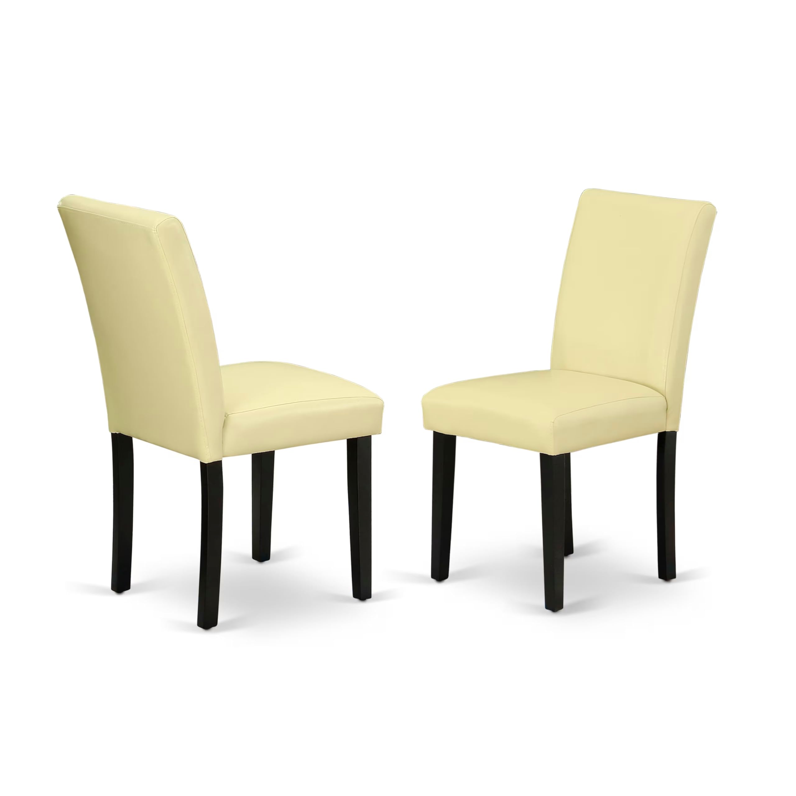 East West Furniture Amab3-Bch-73 3 Piece Kitchen Table Set Contains A Round Dining Room Table With Pedestal And 2 Eggnog Faux Leather Parson Dining Chairs, 36X36 Inch, Black & Cherry