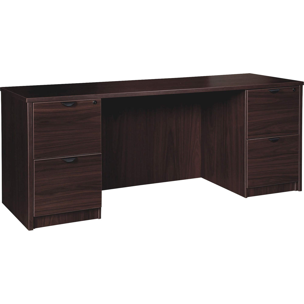 Lorell Prominence 2.0 Espresso Laminate Double-Pedestal Credenza